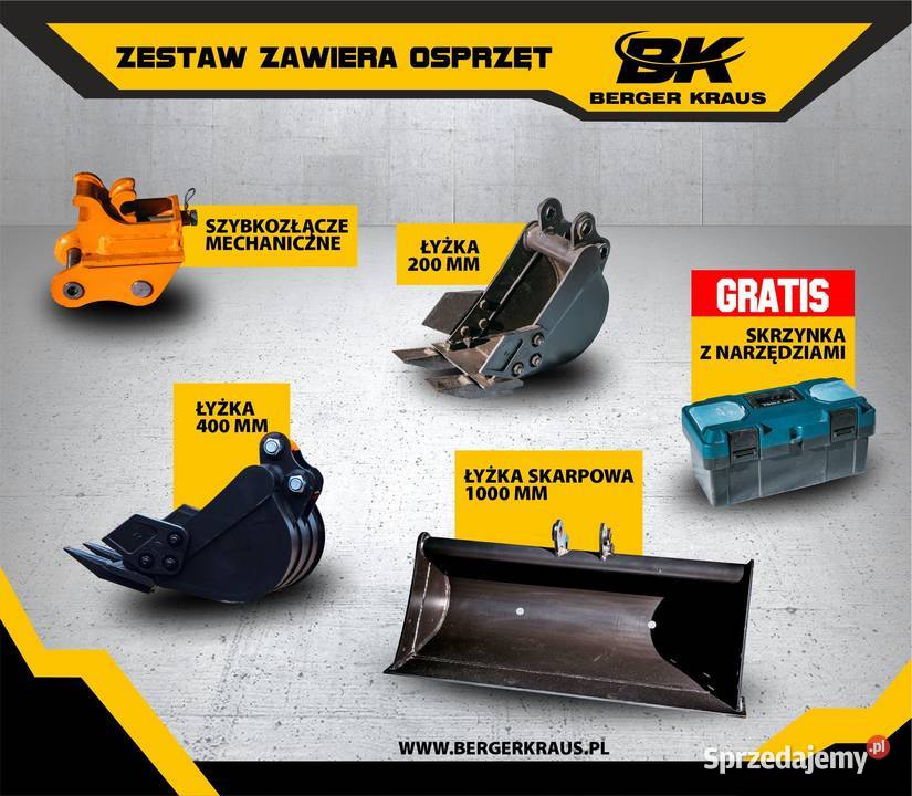 Mini Koparka Berger Kraus BK2000ASR z osprzętem