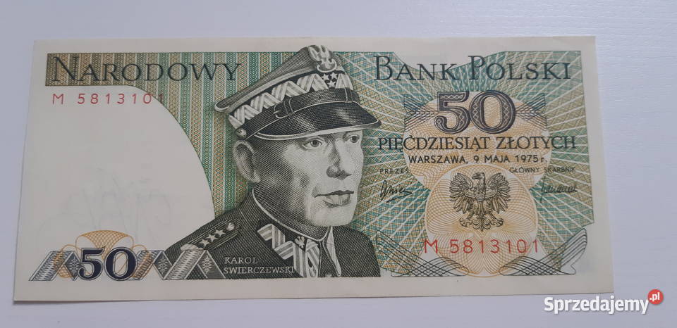 50 KAROL ŚWIERCZEWSKI 1975 SER M UNC 1 kujawsko-pomorskie Koronowo sprzedam