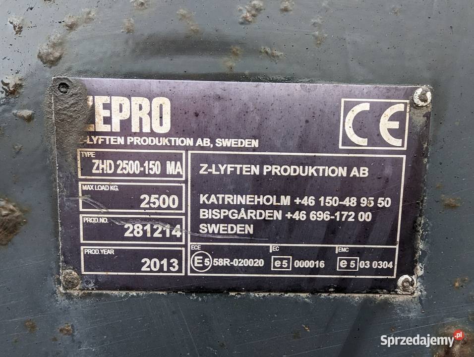 WINDA ZAŁADOWCZA ZEPRO ZHD 2500150 MA 2500 Części Golina