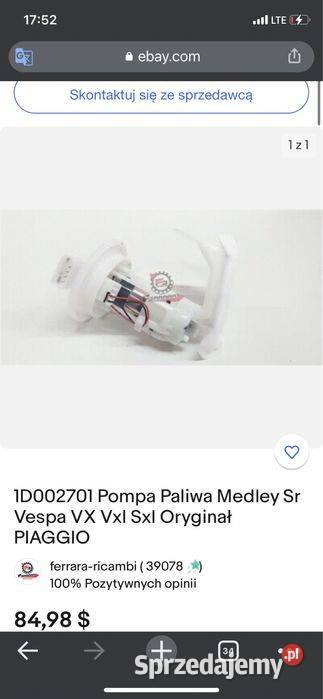 Nowa Pompa Paliwa Medley Sr Vespa VX Vxl Sxl wielkopolskie Poznań