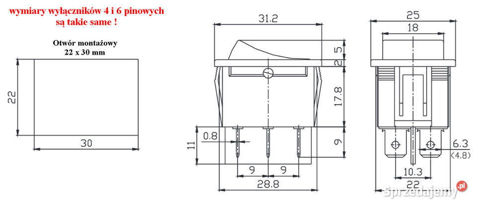 Wyłącznik spawarka prostownik SILNY 30A SHERMAN