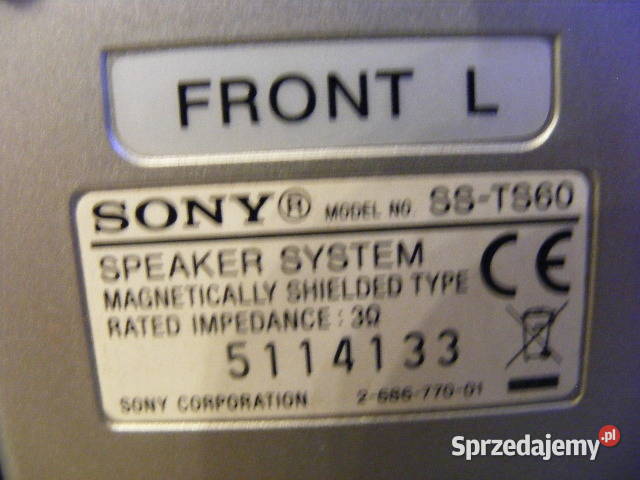 Głośniki Sony zestaw subwoofer center front sur Godziszka