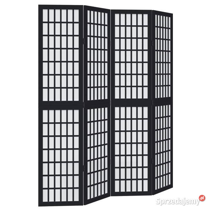 Parawan pokojowy 4panelowy czarny lite drewno Warszawa