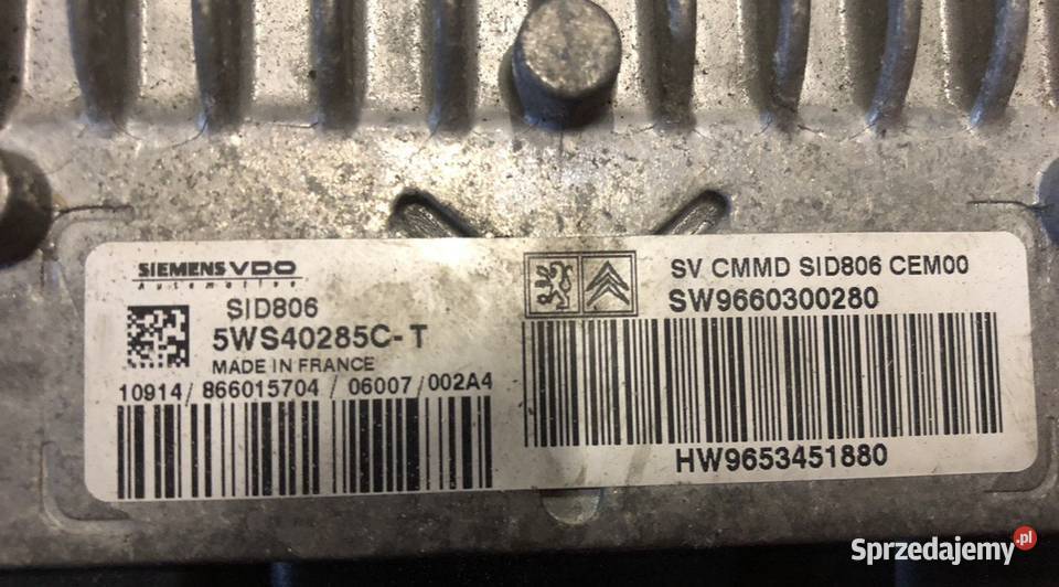 Citroen C3 14hdi zestaw startowy stacyjka Części samochodowe Kielce