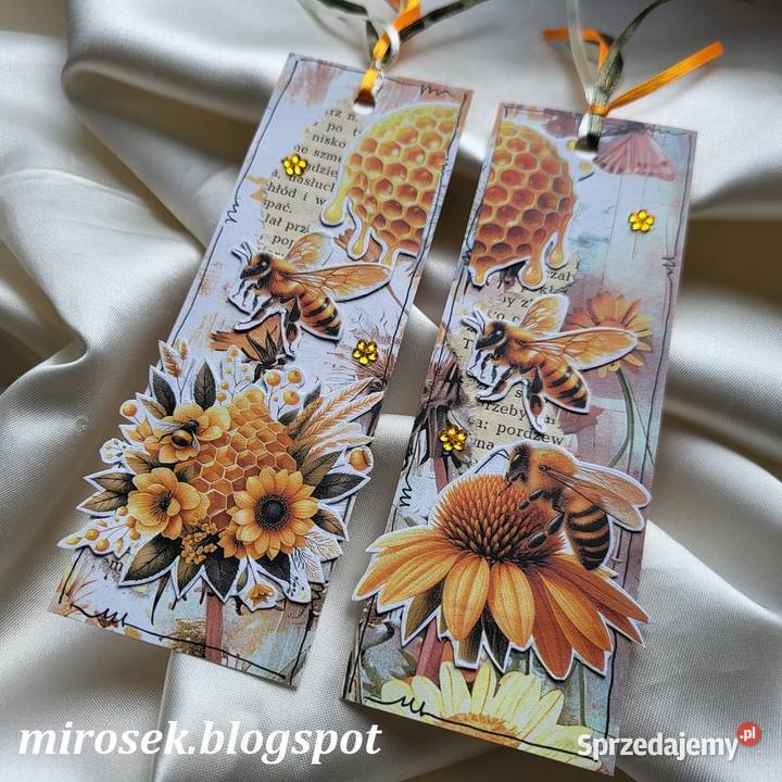 Zakładka do książki z pszczołą ręcznie robiona Łódź