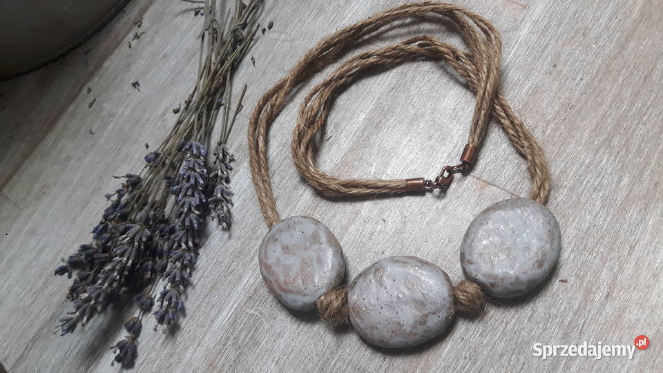 Naszyjnik ceramiczny ręcznie wykonany mazowieckie sprzedam