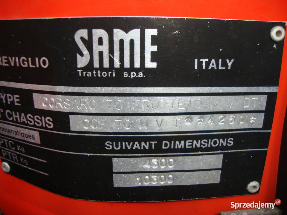 Same Corsaro 70 ciągnik sadowniczy ogrodniczy Czaplinek