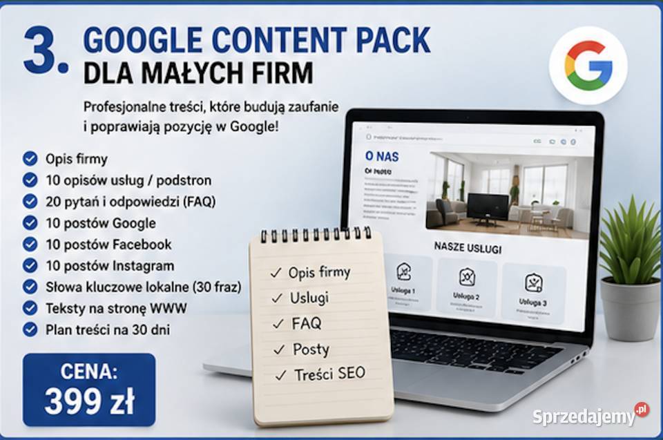 Treści SEO Firm Google Strona WWW Social Media Siedlce sprzedam
