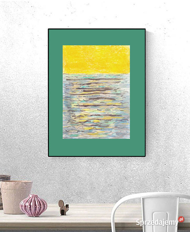 minimalizm rysunek do domu morze plakat ręcznie wielokolorowy Bydgoszcz sprzedam