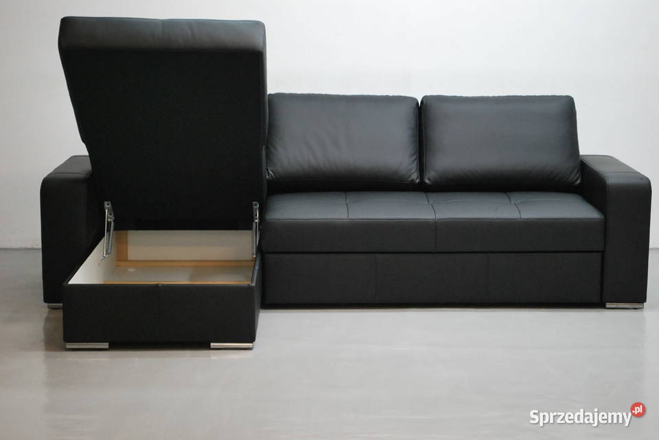 czarny SKÓRA NATURALNA NAROŻNIK Z FSPANIA6605