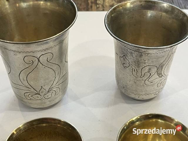 Zestaw 10 srebrnych kubków kidduszowych Rosja Kraków