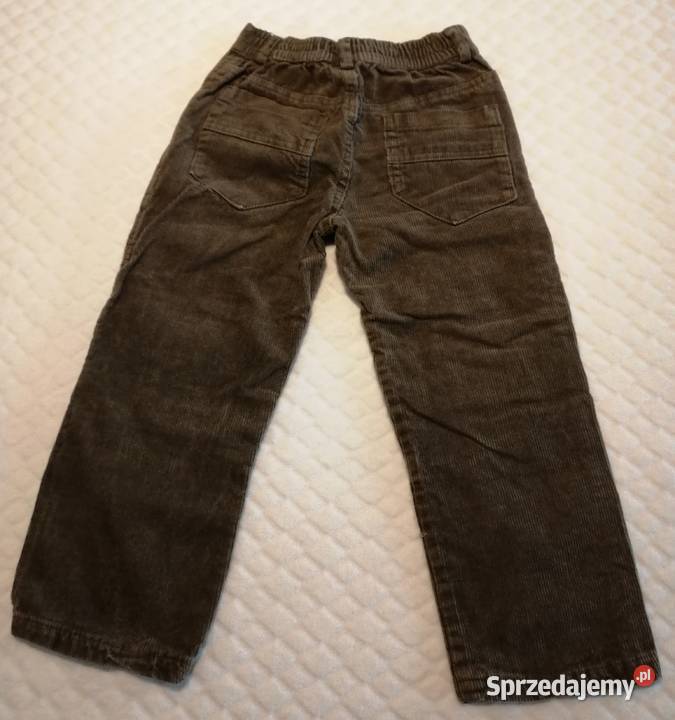Spodnie sztruksowe brązowe prążki 128 Odzież Czeladź sprzedam
