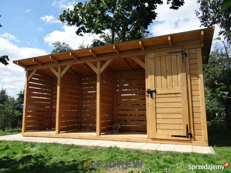 Duża drewutnia z pięcioma boksami i składzikiem Piła Pierwsza sprzedam