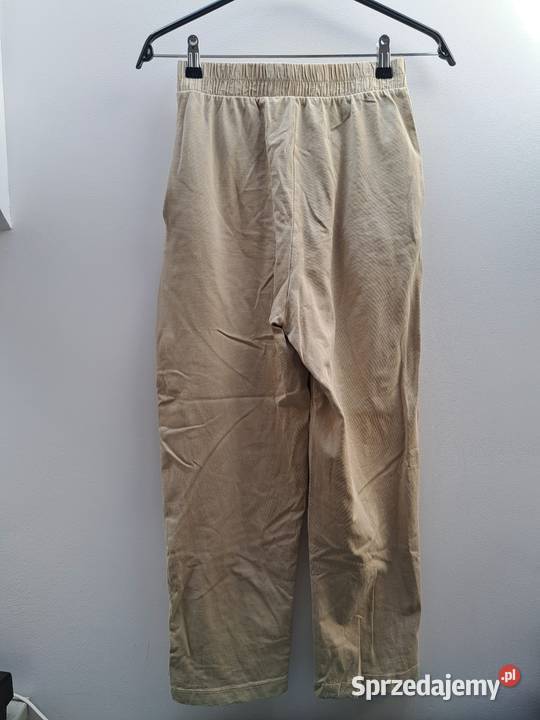 Beżowe spodnie damskie ZARA S luźny krój wysoki sprzedam