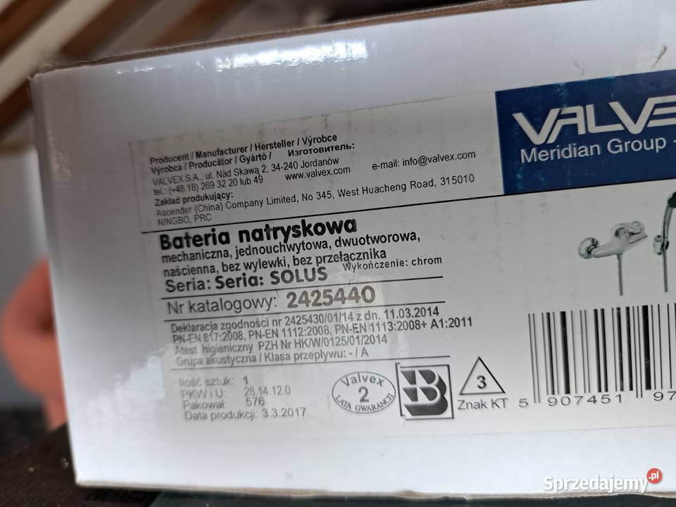 VALVEX Bateria natryskowa ścienna SOLUS Tomaszów Mazowiecki