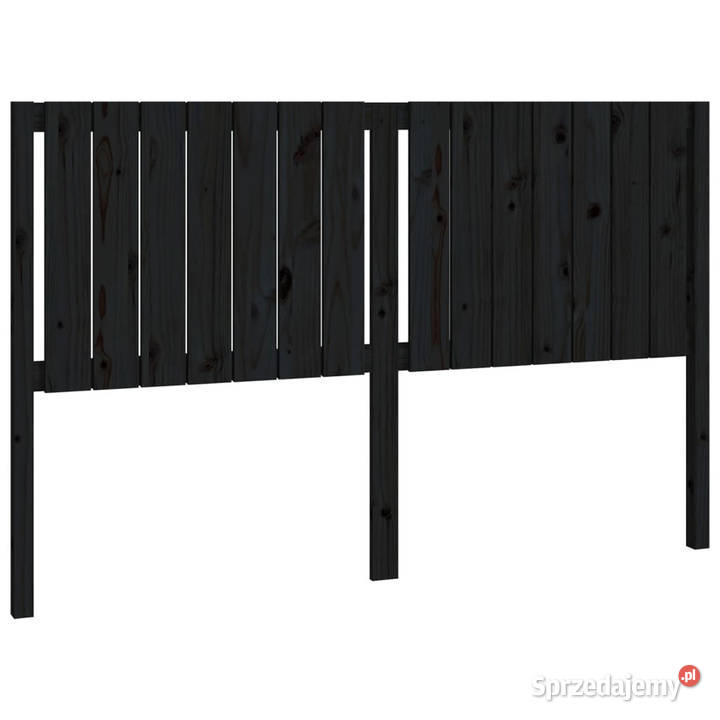 Wezgłowie łóżka czarne 1655x4x100 lite drewno Warszawa