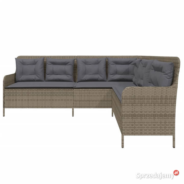 Narożna sofa ogrodowa z poduszkami szara Warszawa