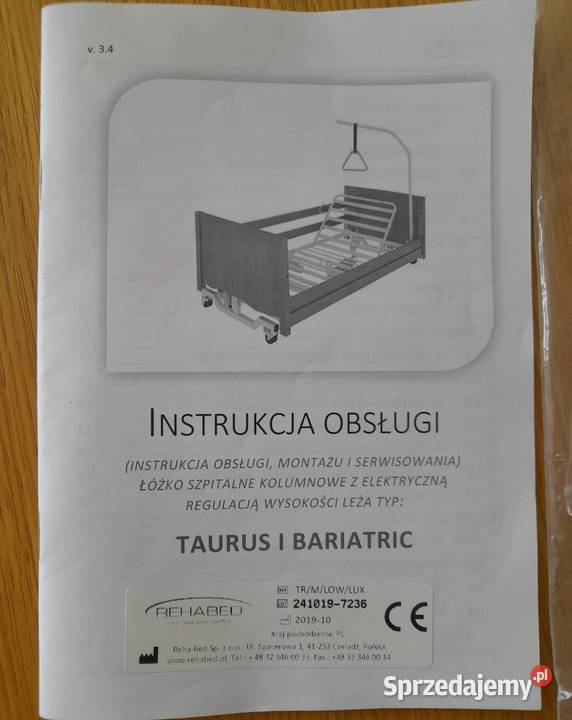 Łóżko rehabilitacyjne Rehabed Low Lux obciążenie