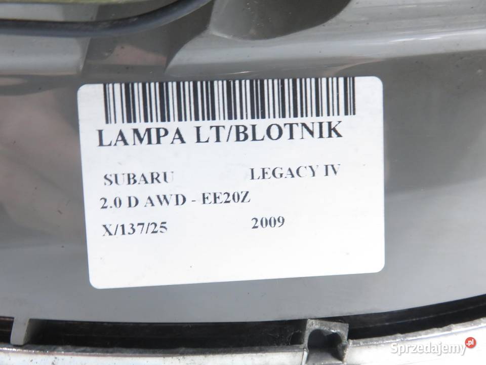 LAMPA LEWA TYLNA SUBARU LEGACY IV 22020960 Lampy tylne małopolskie sprzedam