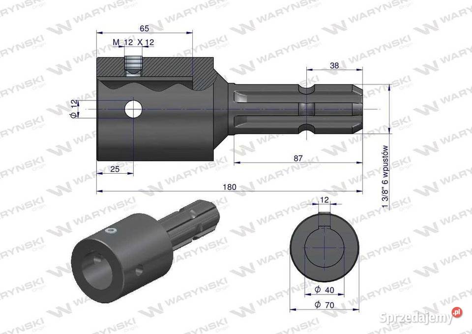 Redukcja adapter na wpust otwór wew Q 40 mm na Dobrzyniewo Duże