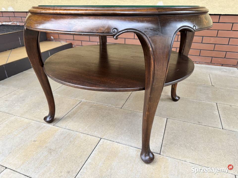 Stolik Ludwik z rafią stylowy kawowy mazowieckie