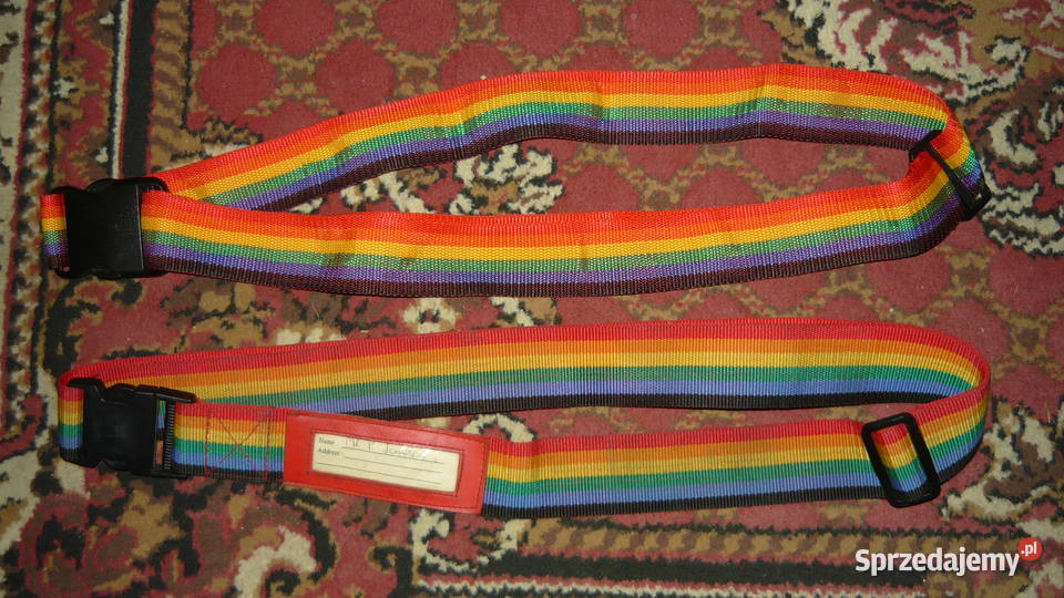 Pasek zestaw 2 tęczowy pas szeroki do spodni Sokółka