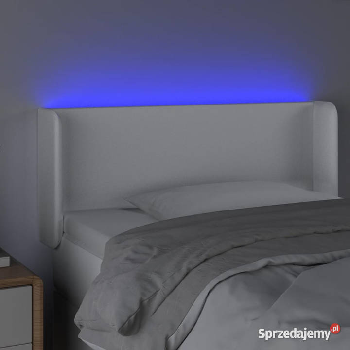 Zagłówek do łóżka z LED biały 83x16x7888 Warszawa