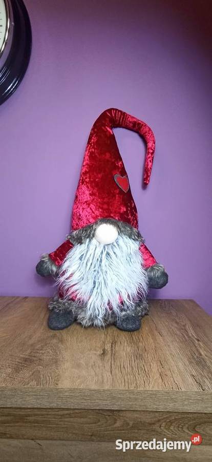 DUŻY Skrzat 105 świąteczny Krasnal Gnom Mikołaj Jasień