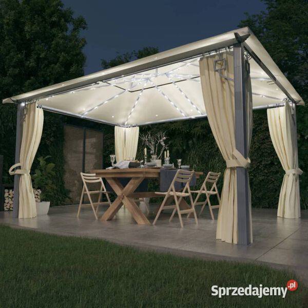 vidaXL Altana z zasłonami i lampkami LED 4x3 m Warszawa