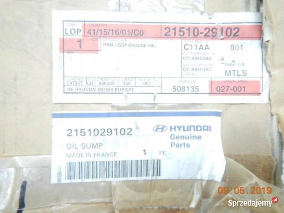 MISKA OLEJOWA HYUNDAI ELANTRA LANTRA 9600