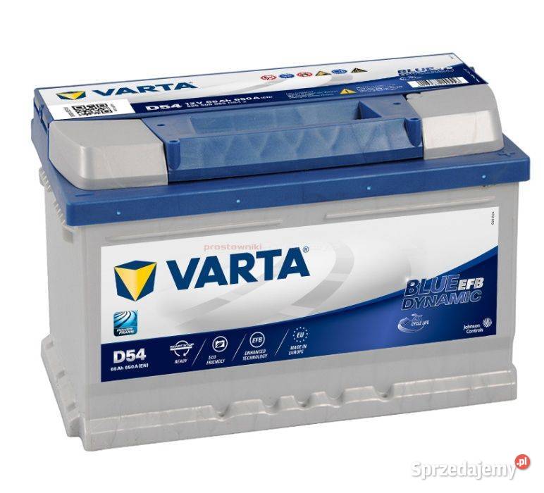 Akumulator VARTA BLUE EFB D54 65Ah650A ŁÓDŹ Rok produkcji 2020 Łódź sprzedam
