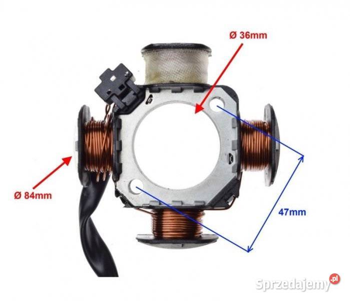 Iskrownik stator 4 cewki 3 przewody do TGB Zamość