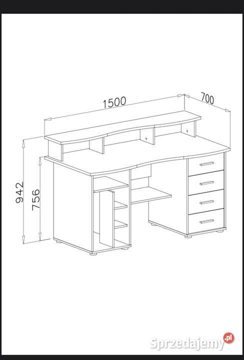 Biurko 1507276 dąb wotanbiały mat Nowe łódzkie Wieruszów sprzedam