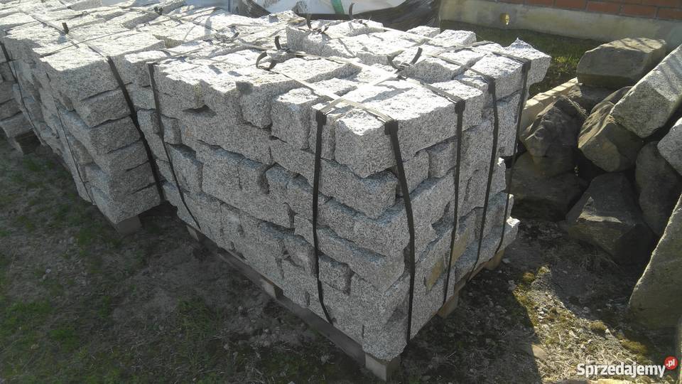 Kostka granitowa szara kolorowa obrzeża palisady małopolskie