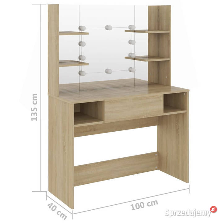 Stolik do makijażu z LED 100x40x135 MDF kolor mazowieckie Warszawa