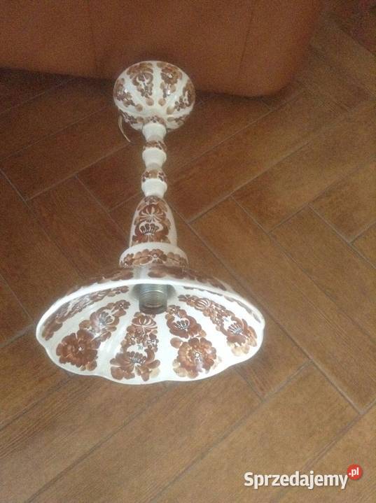 Lampa wisząca fajansowa ręcznie malowana Opole