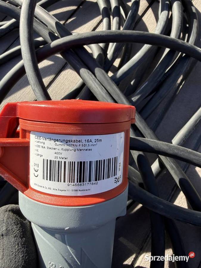 Kabel przedłużający IP44 25m czarny H07RNF 5G