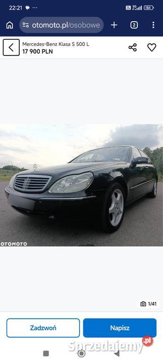 Mercedes s500 long sprzedam automatyczna mazowieckie Warszawa