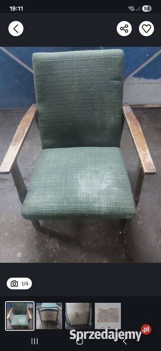Fotel tapicerowany lata 70 śląskie Dąbrowa Górnicza