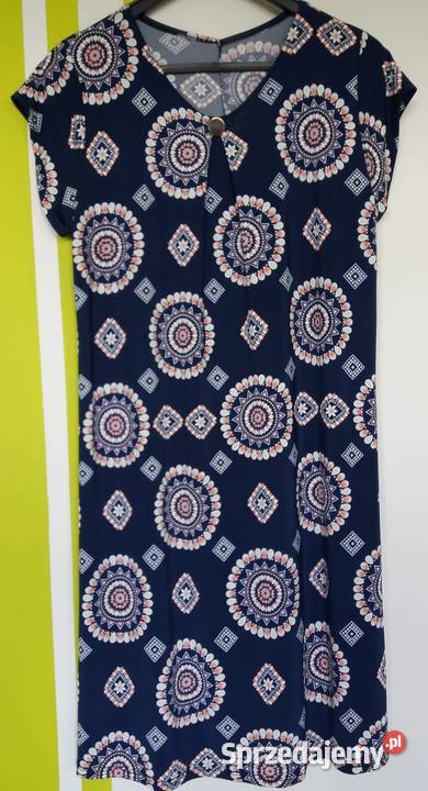 L44 Nienoszona włoska sukienka granatowe tło Ołówkowa  Gliwice sprzedam