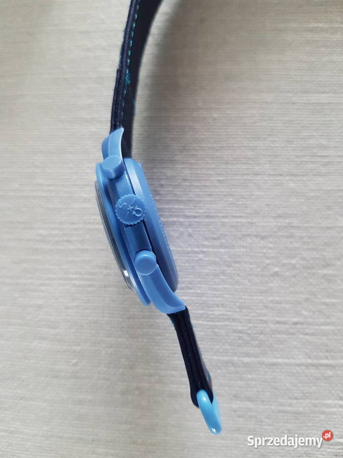 Zegarek nareczny Omega mission to the moon blue Damskie Milicz