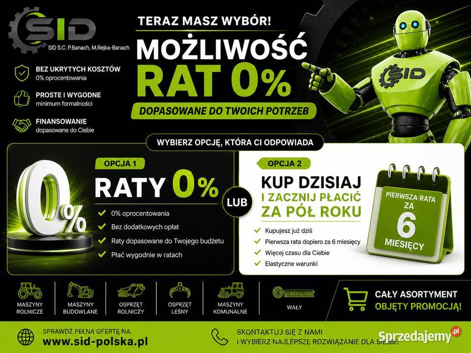 Spych hydrauliczny do kukurydzy 55m z przedłużką Wincenta