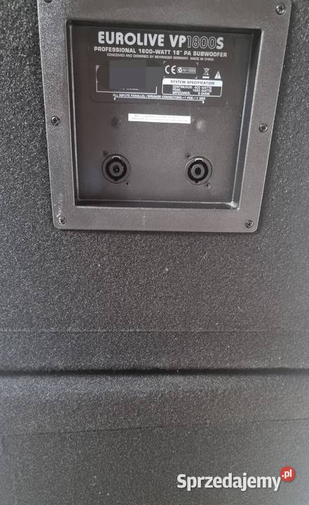 Kolumny Basowe Beringer Eurolive 3600W kujawsko-pomorskie Bydgoszcz