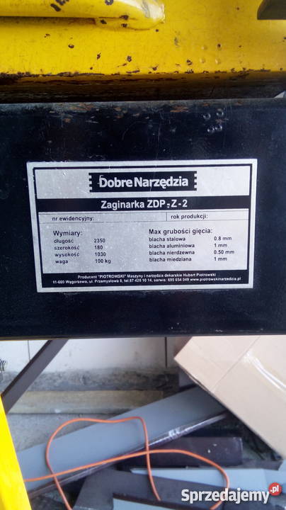 GIĘTARKA KANTMASZYNA DO BLACHY Z NOŻEM ROLKOWYM Sztum