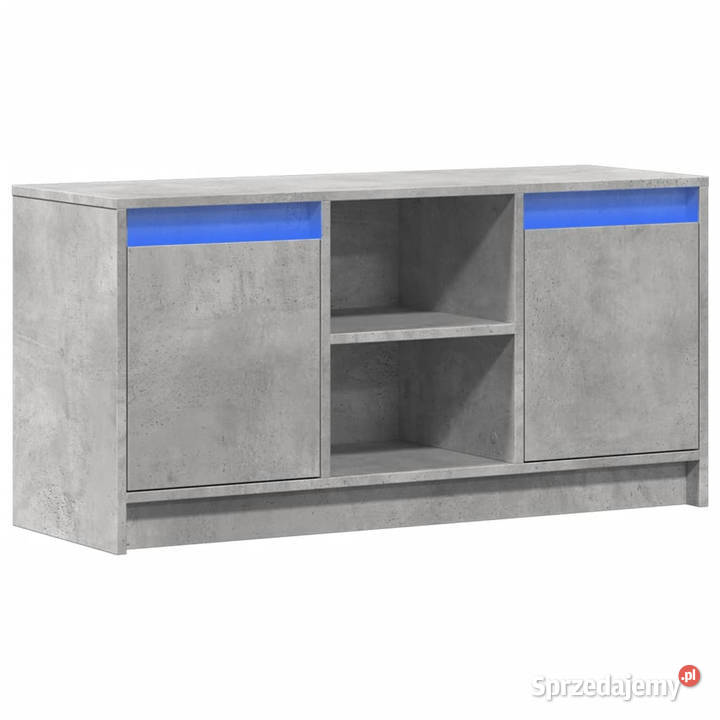 Szafka pod TV z LED szarość betonu 100x34x50