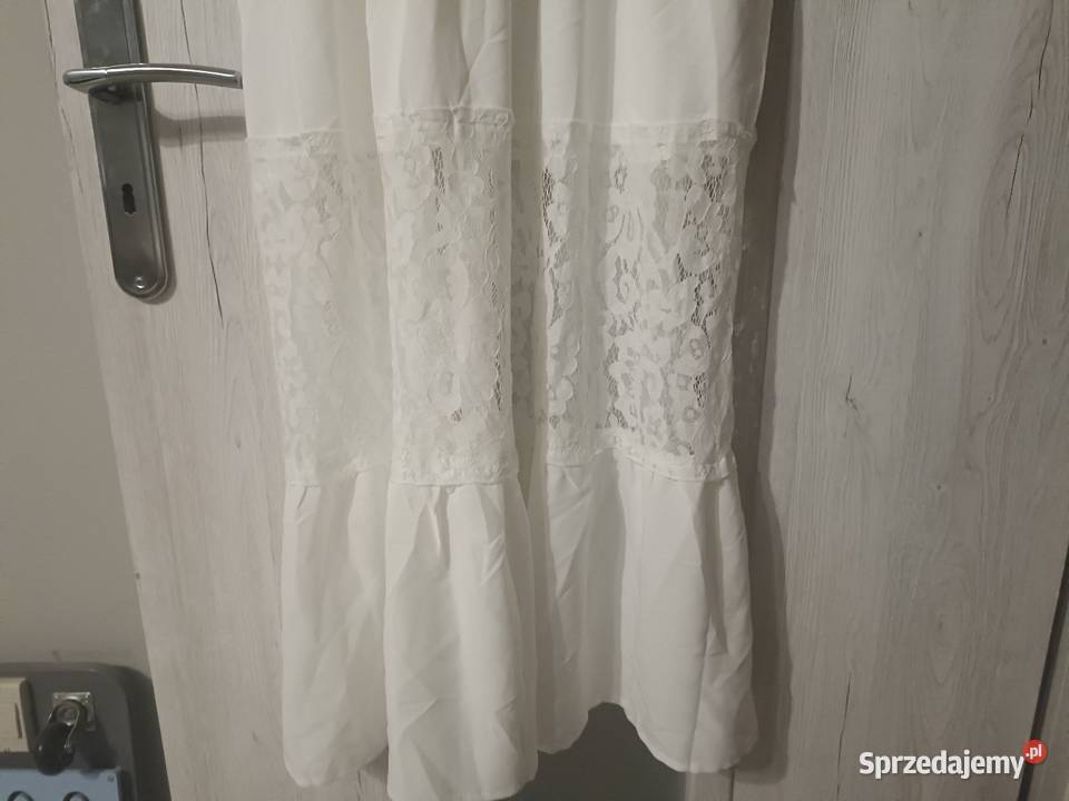 Biała sukienka koronkowa boho XL Kwidzyn