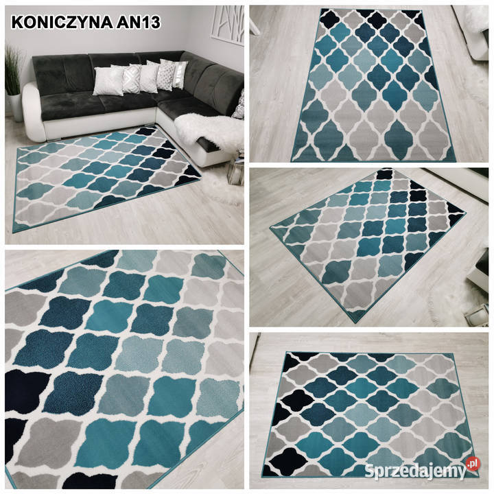 DYWAN 140X200 IDEA KONICZYNA AN13 TURKUSOWA 1.4m Białystok