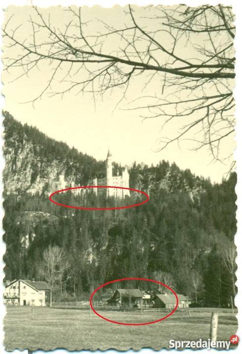 Stara fotografia Zamek Neuschwanstein
