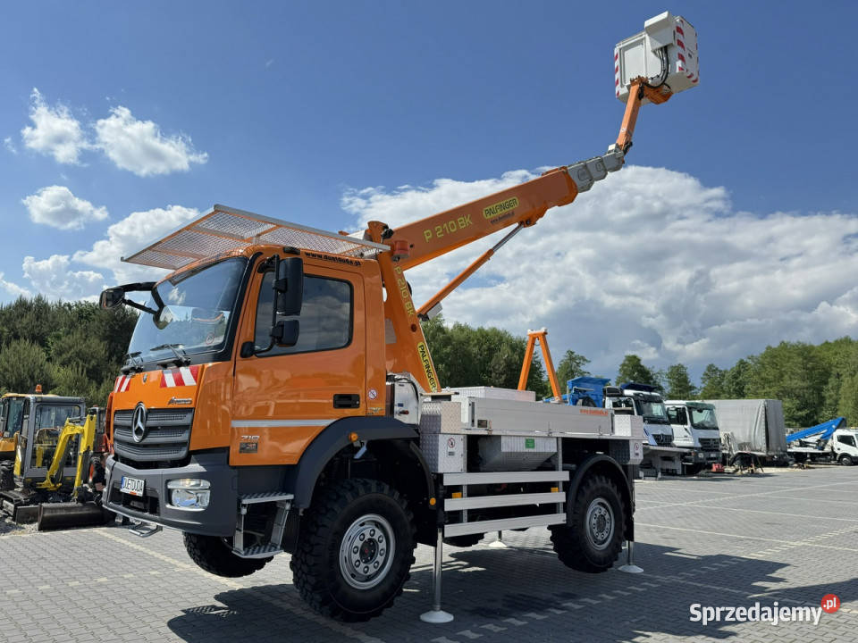 Mercedes Atego 718 E6 4x4 Zwyżka PALFINGER P210 immobilizer Widełki