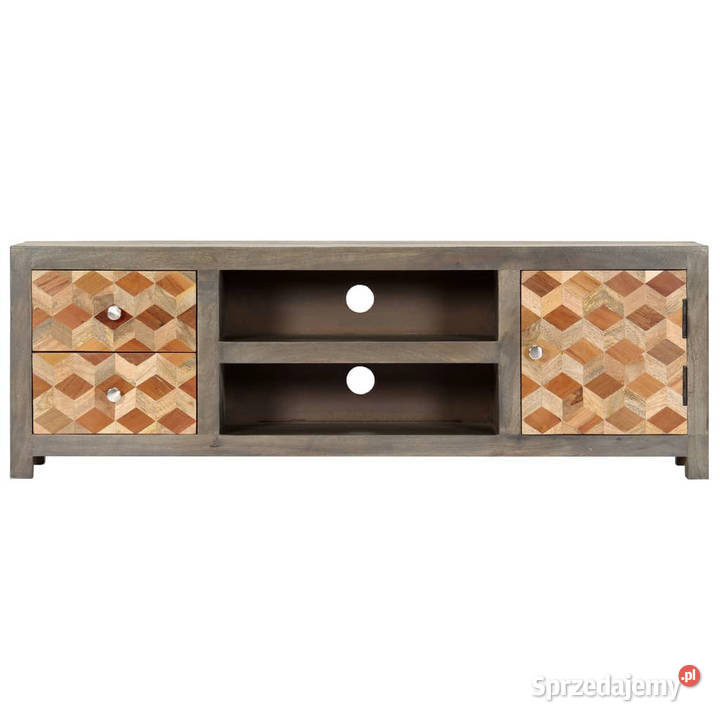 Szafka pod TV szara 120x30x40 lite drewno mango Warszawa
